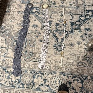 Banana Republic Gray and White Women Accessories Belts